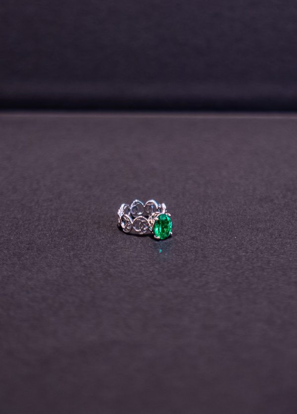 DSC02382-2 18 Carat White Gold Lab Produced Emerald Ring
